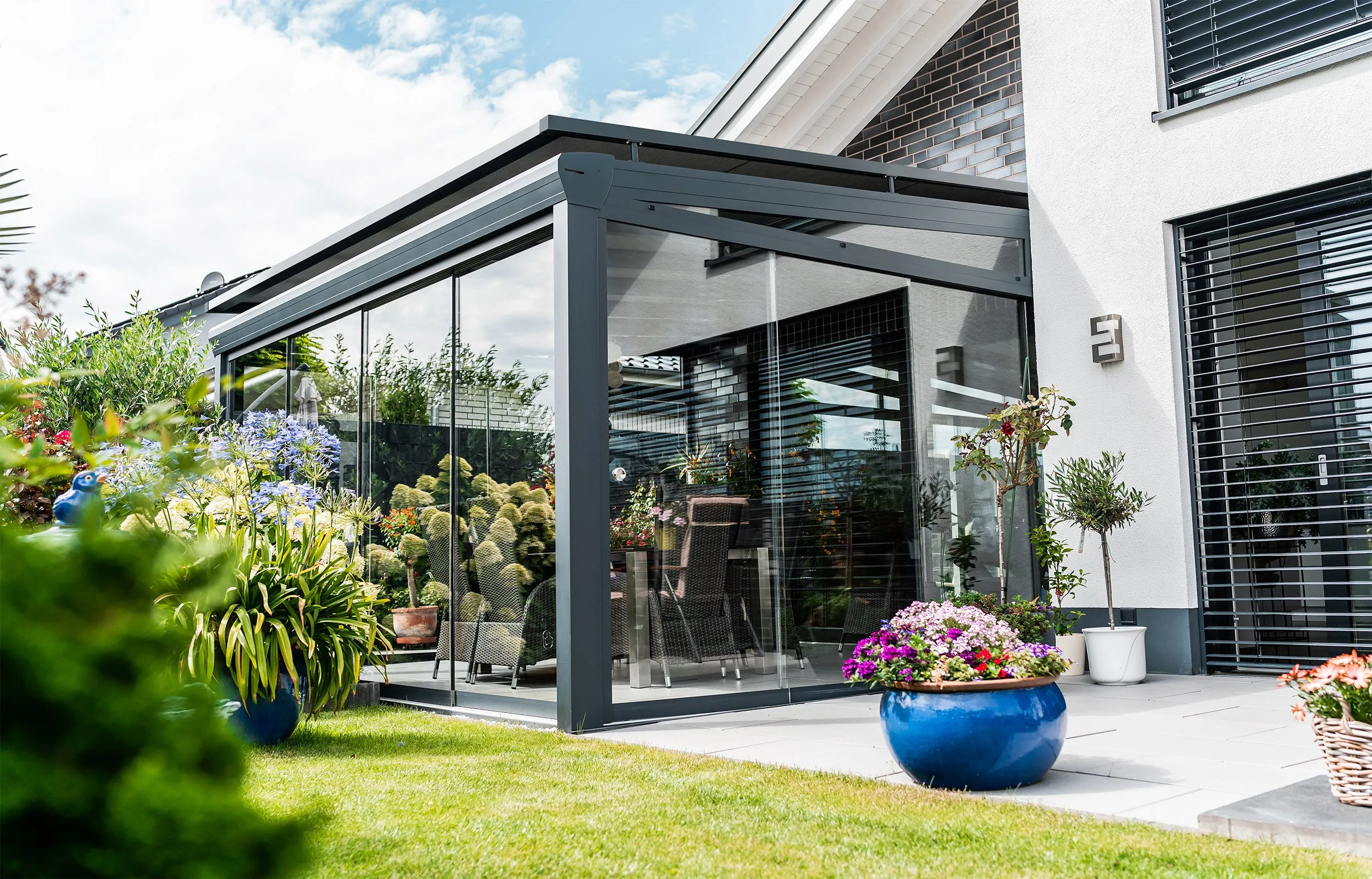 Topstyle RAL 7016 z szybami VSG